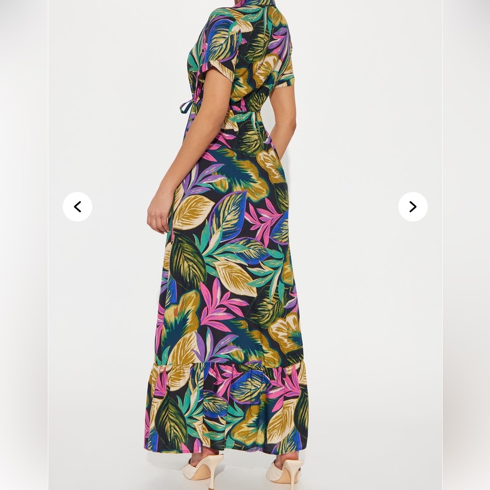 Tropical Floral Button-Up Dress - Picture 1 of 4